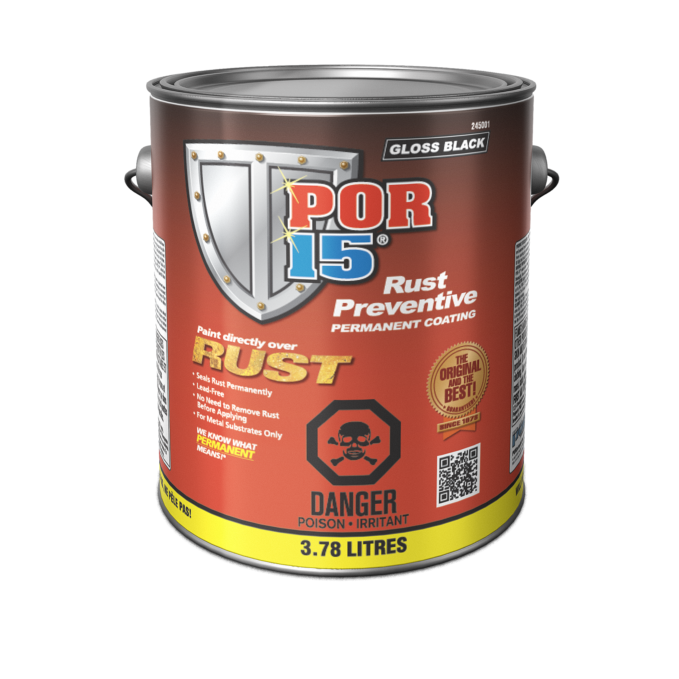 POR-15® Rust Preventive Gloss Black - 3.78 L